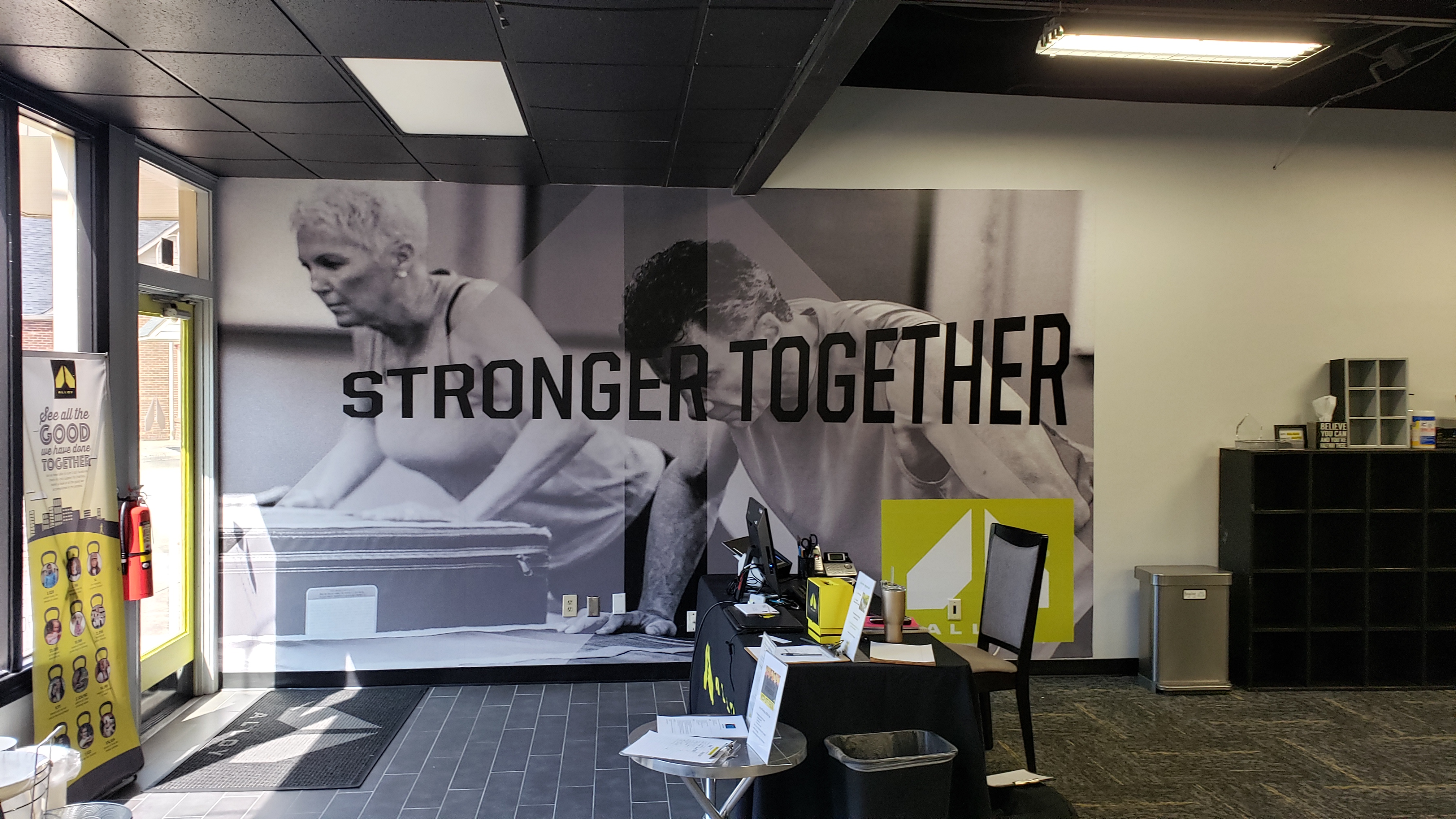 Alloy gym wall graphic